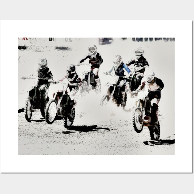 And the Race Begins - Motocross Racers Wall Art by Highseller